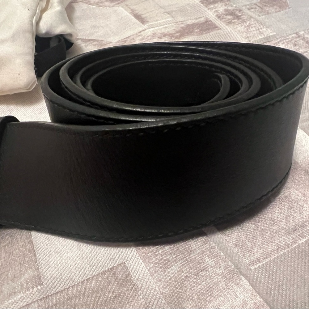 Gucci GG Marmont Leather Belt in Smooth Black Leather w/ Dustbag - Picture 5 of 8